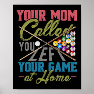 Poster Piscina Engraçado Billiard Cue Shirt Piscina Engra