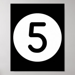 Poster Piscina Laranja Número Cinco Billiards Snooker Bil