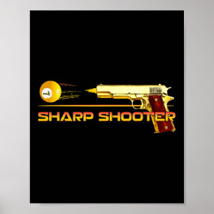 Poster Piscina Ll Sharoter Billiards Gun Amarelo