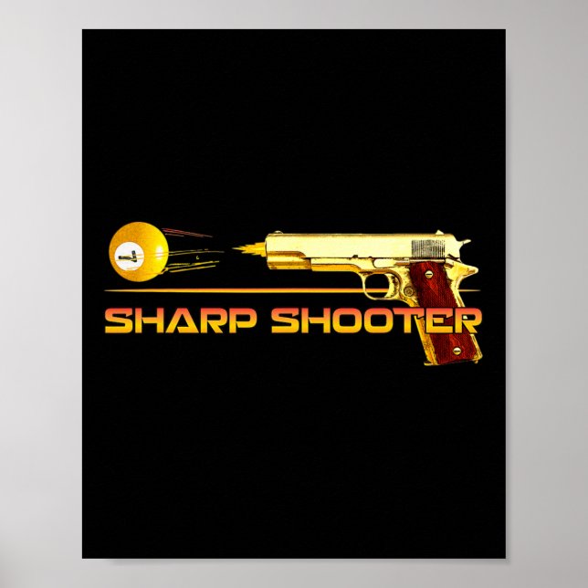 Poster Piscina Ll Sharoter Billiards Gun Amarelo (Frente)