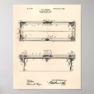 Póster Piscina Mesa 1902 Arte Patente - Anterior Peper