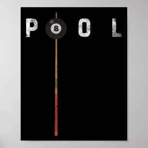 Poster Piscina Vintage Billiards Piscina Player Funny Bil