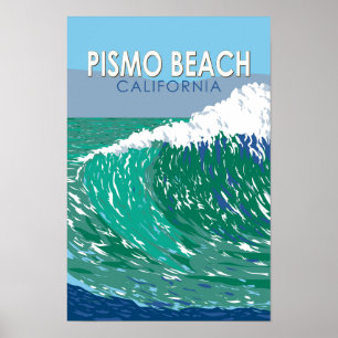 Poster Pismo Beach California Viagem Art Vintage
