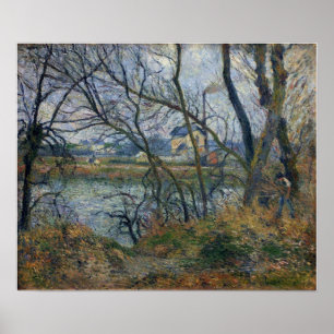 Poster Pissarro - Bancos De Oise Perto De Pontoise Cinzas