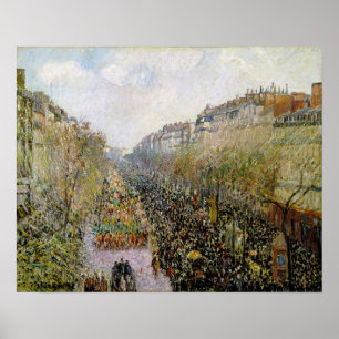 Poster Pissarro - Boulevard Montmartre, Mardi Gras