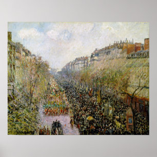 Poster Pissarro - Boulevard Montmartre, Terça-feira de Ca