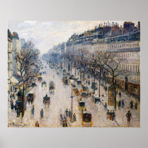 Poster Pissarro - Boulevard Montmartre, Winter Morning