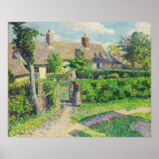Poster Pissarro - Casas de Camponeses Eragny (Frente)