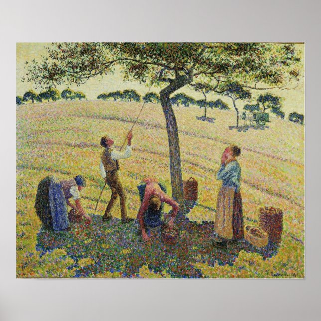 Poster Pissarro - Colhedores de Maçã Eragny 1888 (Frente)