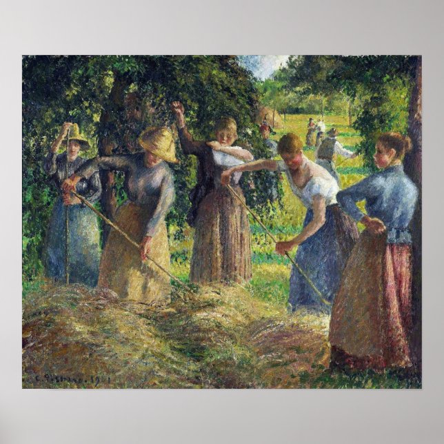 Poster Pissarro - Colheita Em Eragny 1901 (Frente)