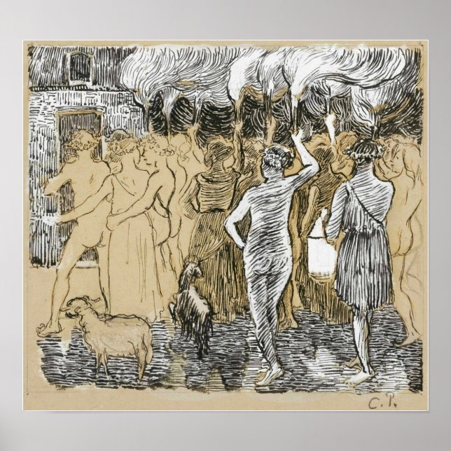 Poster Pissarro - Daphnis e Cloé 1895 (Frente)