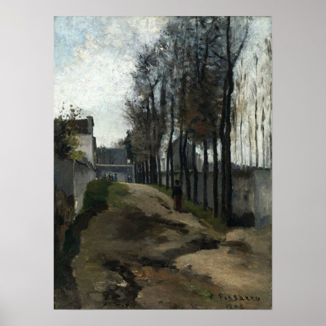 Poster Pissarro - Estrada Inverno 1862 (Frente)