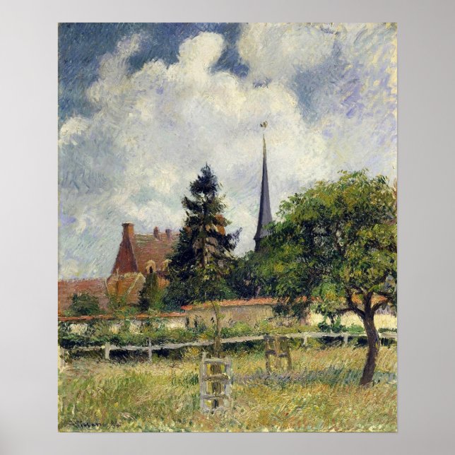 Poster Pissarro - Igreja Em Eragny 1884 (Frente)