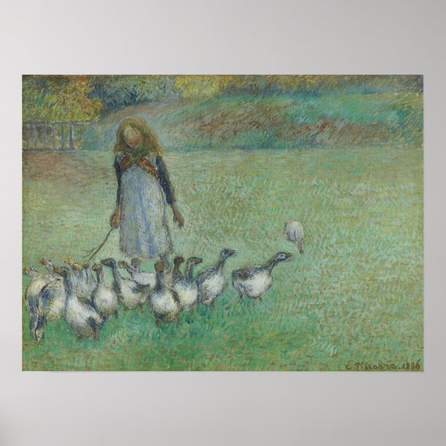 Poster Pissarro - Jovem Pastora de Gansos 1886 (Frente)