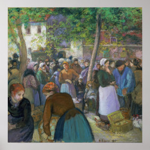 Poster Pissarro - Mercado De Aves De Capoeira Em Gisores