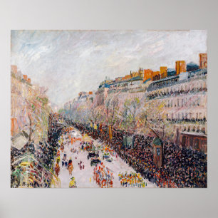 Poster Pissarro - Montmartre, Mardi Gras no Boulevard