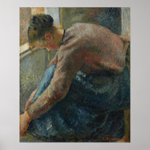 Poster Pissarro - Mulher Camponesa Colocada Nas Raízes 1