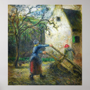 Poster Pissarro - Mulher Esvaziando O Carrinho De Mão 18