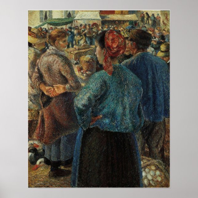 Poster Pissarro - O Mercado De Aves De Capoeira Em Pontoi (Frente)