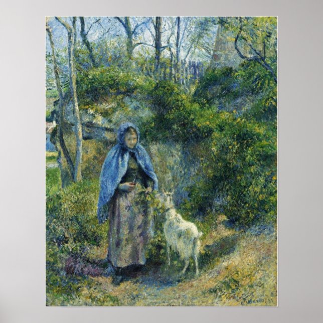 Poster Pissarro - Pastora e a Cabra 1881 (Frente)