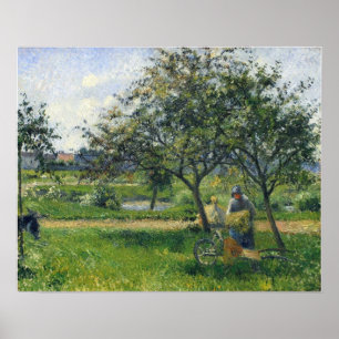 Poster Pissarro - Pomar Mão-Carrinho de Mulher Camponesa