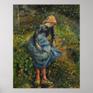 Poster Pissarro - Shepherdess (Young Peasant Girl) 1881