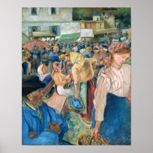 Poster Pissarro - The Poultry Market Pontoise 1892