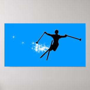 Póster pista de esqui em pó