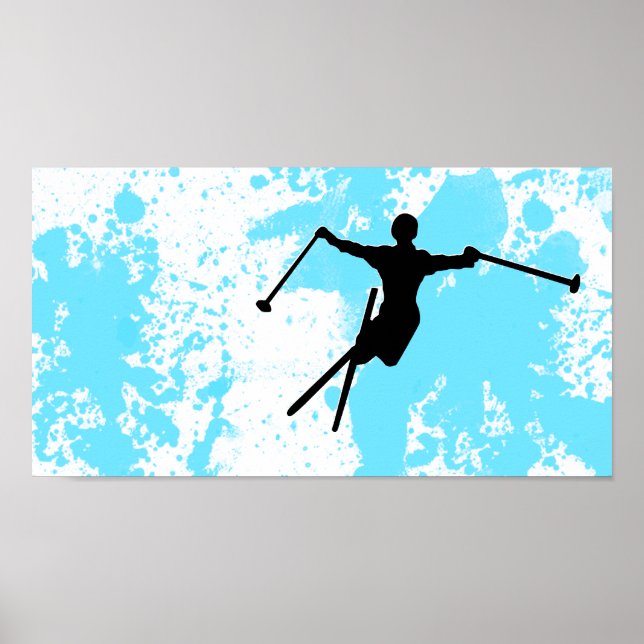 Póster pista de esqui em pó (Frente)