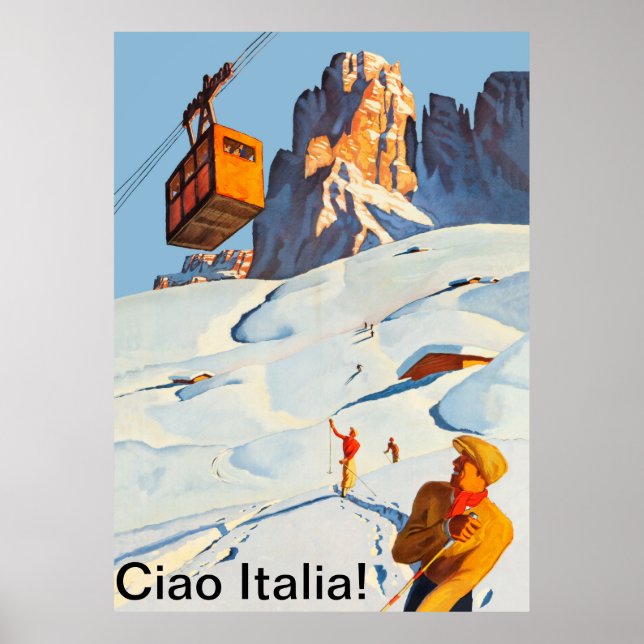 Poster Pista de Esqui na Itália (Frente)