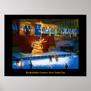 Póster Pista de patinagem, centro de Rockefeller, Nova