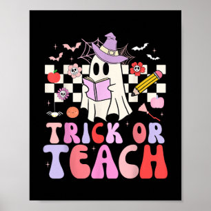 Poster Pista Ou Ensino Pêssego Professora De Halloween