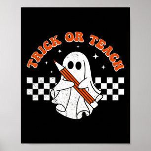 Poster Pista Ou Ensino Pêssego Professora De Halloween