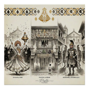 Póster Pista — Sinulog · Pahiyas · Moriones