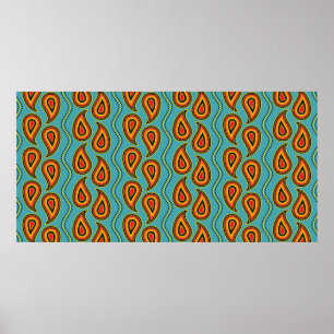 Poster Pista, textura de tecido ornamental indiana
