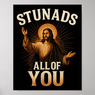 Poster Pista Todos Vocês Engraçados Jesus Silhouette Sarc