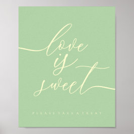 Poster Pistácio & Creme Amor é Doce Leve Tratamento Sobre
