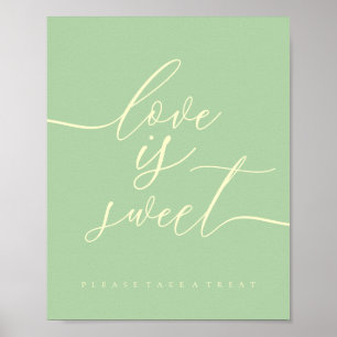 Poster Pistácio & Creme Amor é Doce Leve Tratamento Sobre
