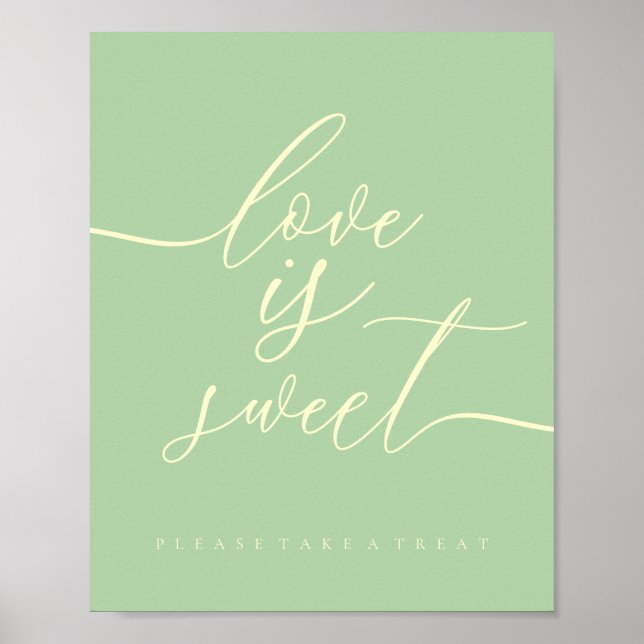 Poster Pistácio & Creme Amor é Doce Leve Tratamento Sobre (Frente)