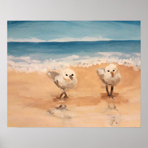 Poster Pistas de areia pela margem do mar