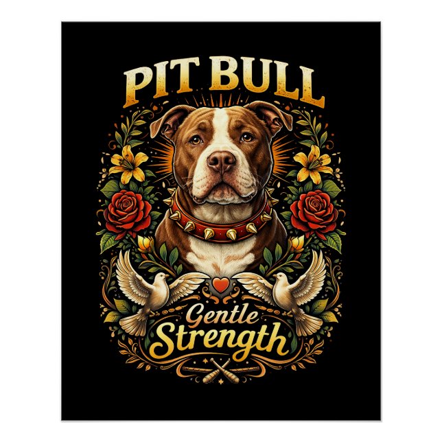 Póster Pit Bull: Gentle Strength (Frente)