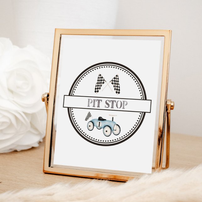 Poster Pit Stop Race Car Ride-On Sign (Criador carregado)