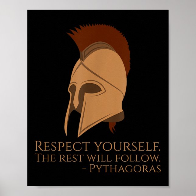 Poster Pitágoras Cita Filosofia Grega Antiga - Respeito (Frente)