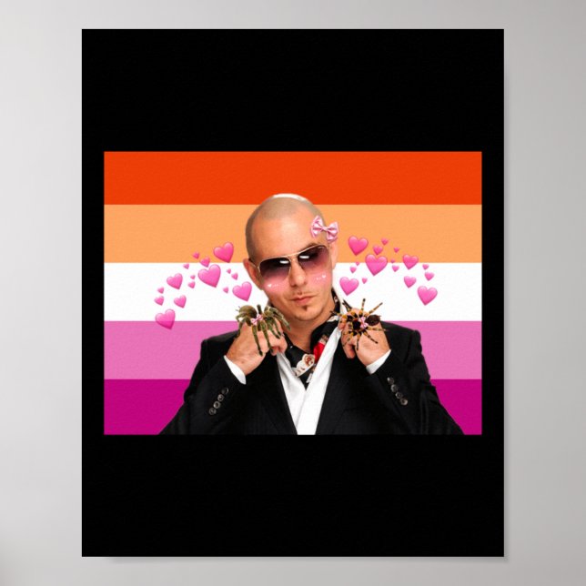 Poster Pitbull ama aranhas e também lésbicas adesivas (Frente)
