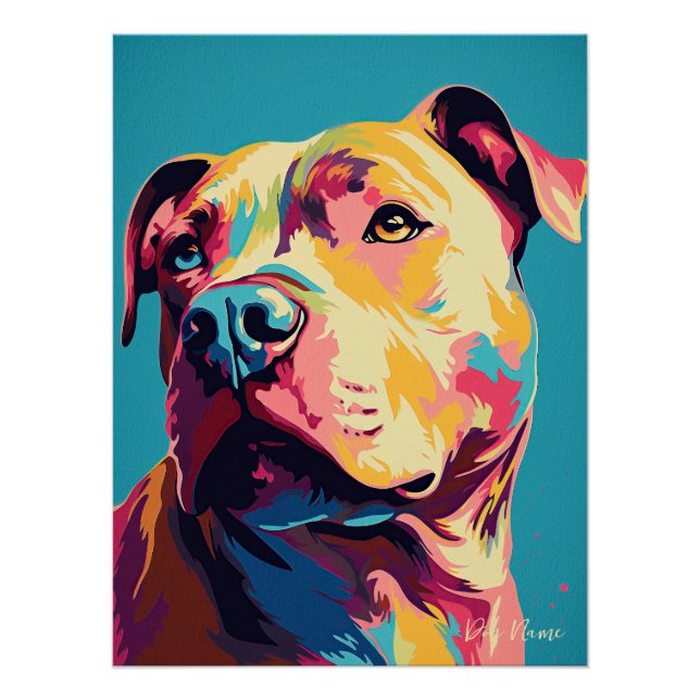 Póster Pitbull Dog 001 - Bruno Pokopen (Frente)