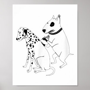 Poster Pitbull Terrier Cão Animal Tatuagem Dalmaciana