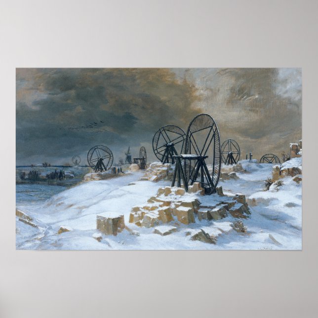 Póster Pits em Gentilly na neve, 1879 (Frente)