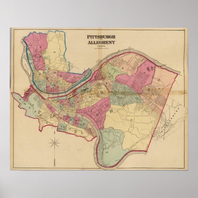 Póster Pittsburgh e Alegheny (Frente)