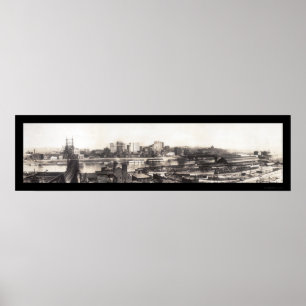 Poster Pittsburgh, foto 1907 da skyline do PA