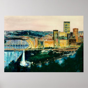 Póster Pittsburgh no crepúsculo